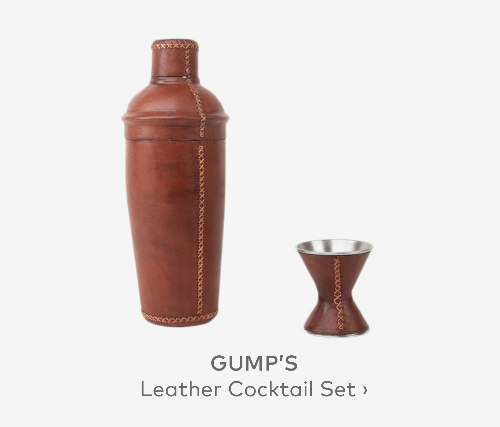 GUMP'S Leather Cocktail Set