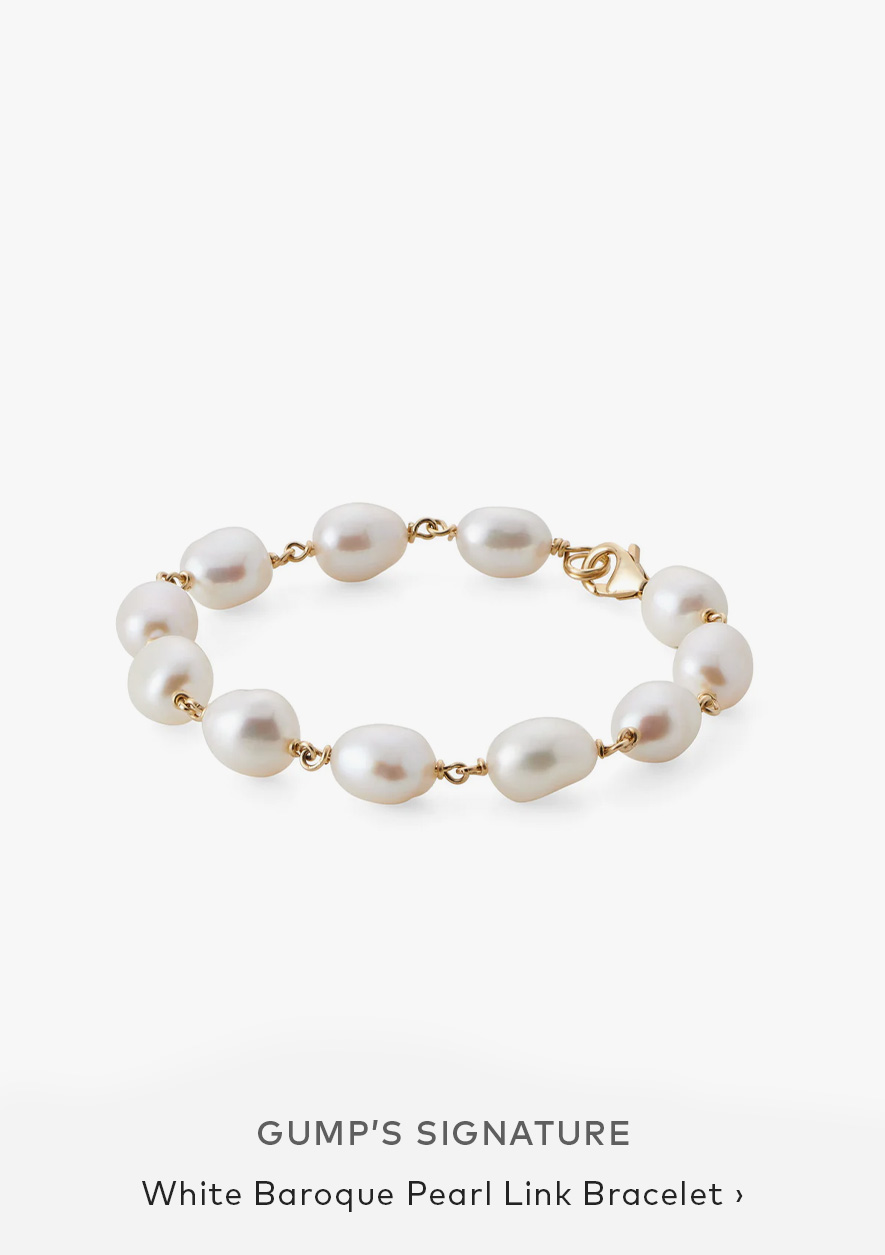 GUMP'S SIGNATURE White Baroque Pearl Link Bracelet