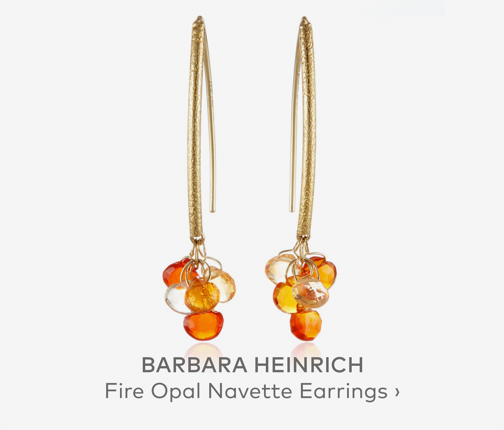 BARBARA HEINRICH Fire Opal Navette Earrings
