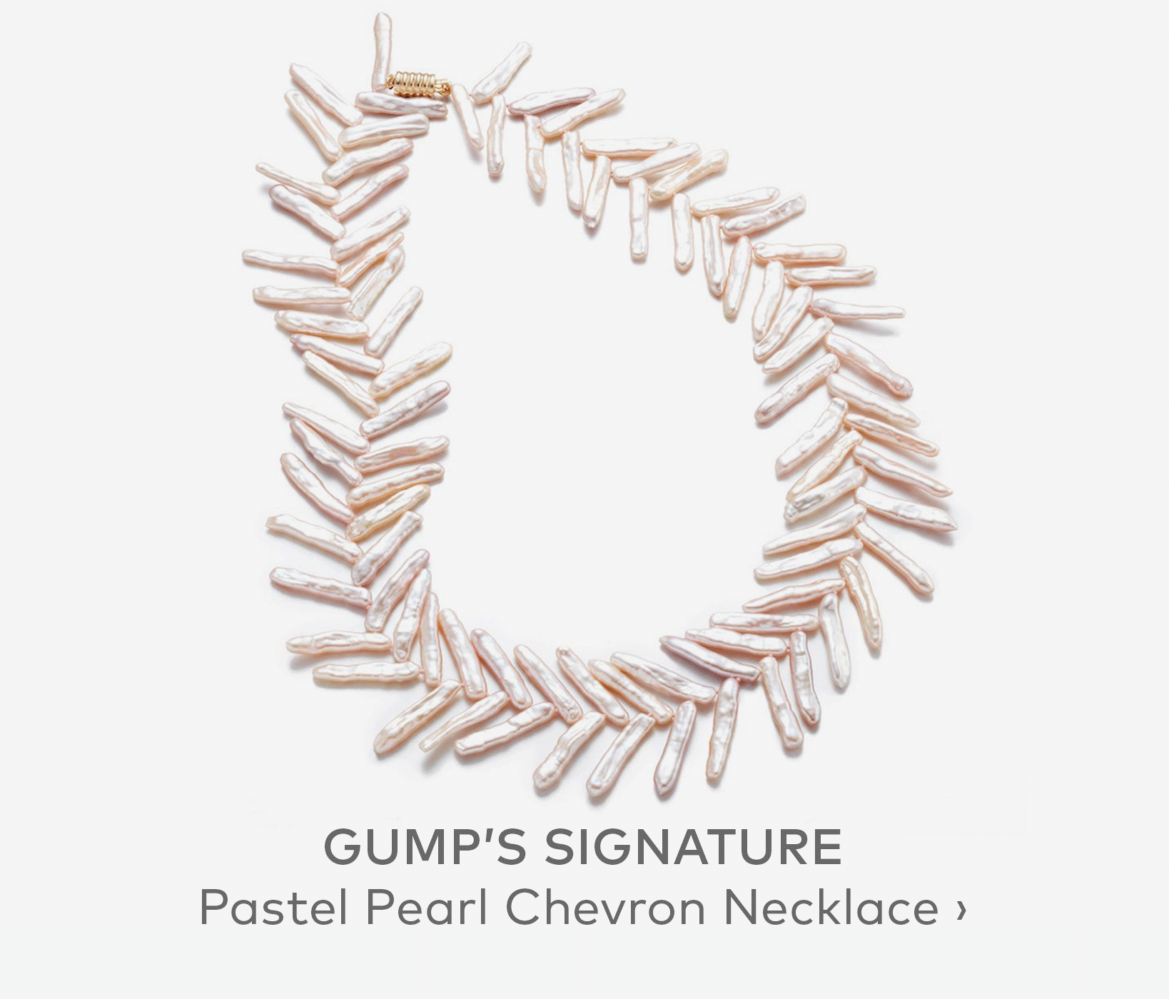 GUMP'S SIGNATURE Pastel Pearl Chevron Necklace