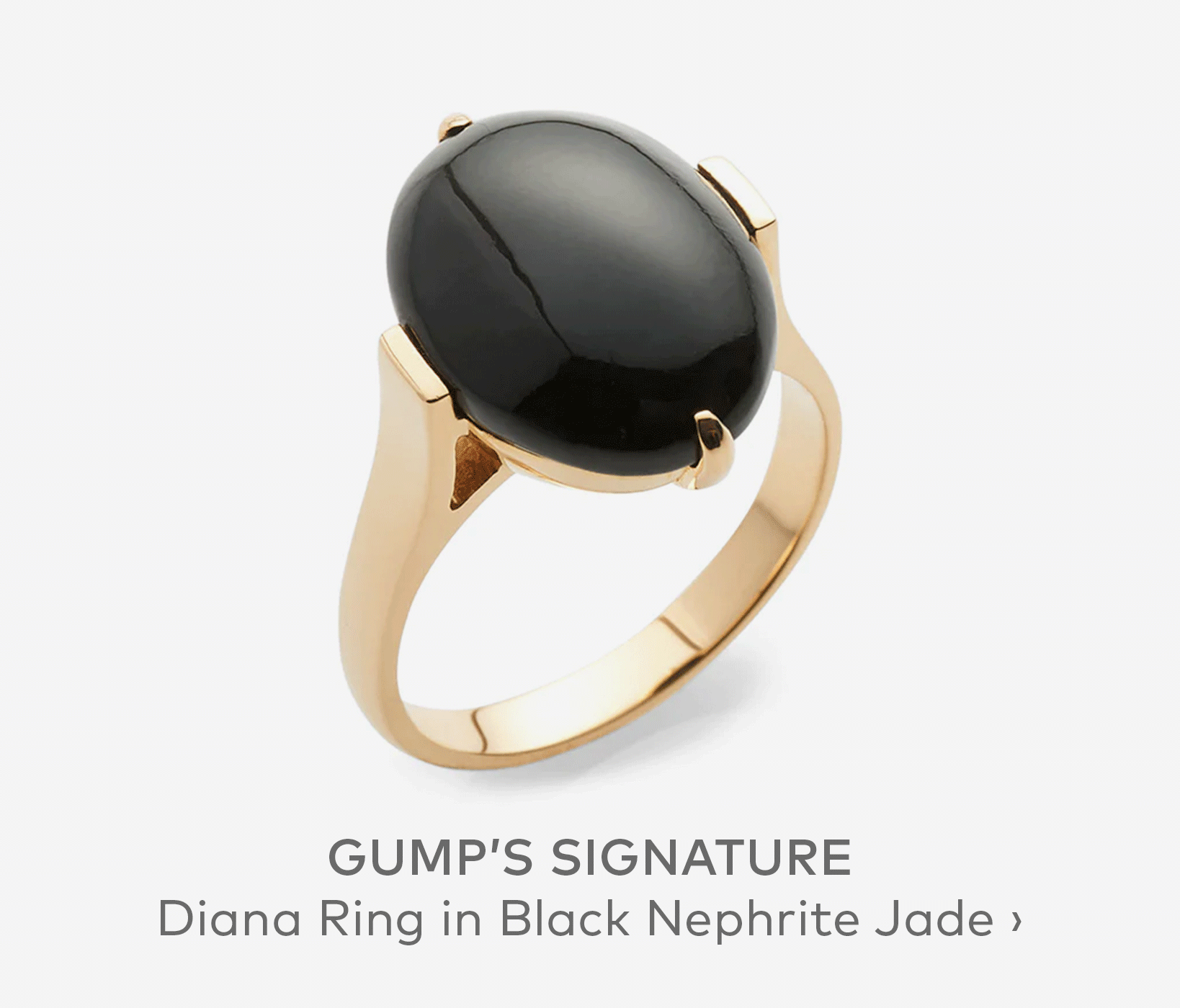 GUMP'S SIGNATURE Diana Ring in Black Nephrite Jade