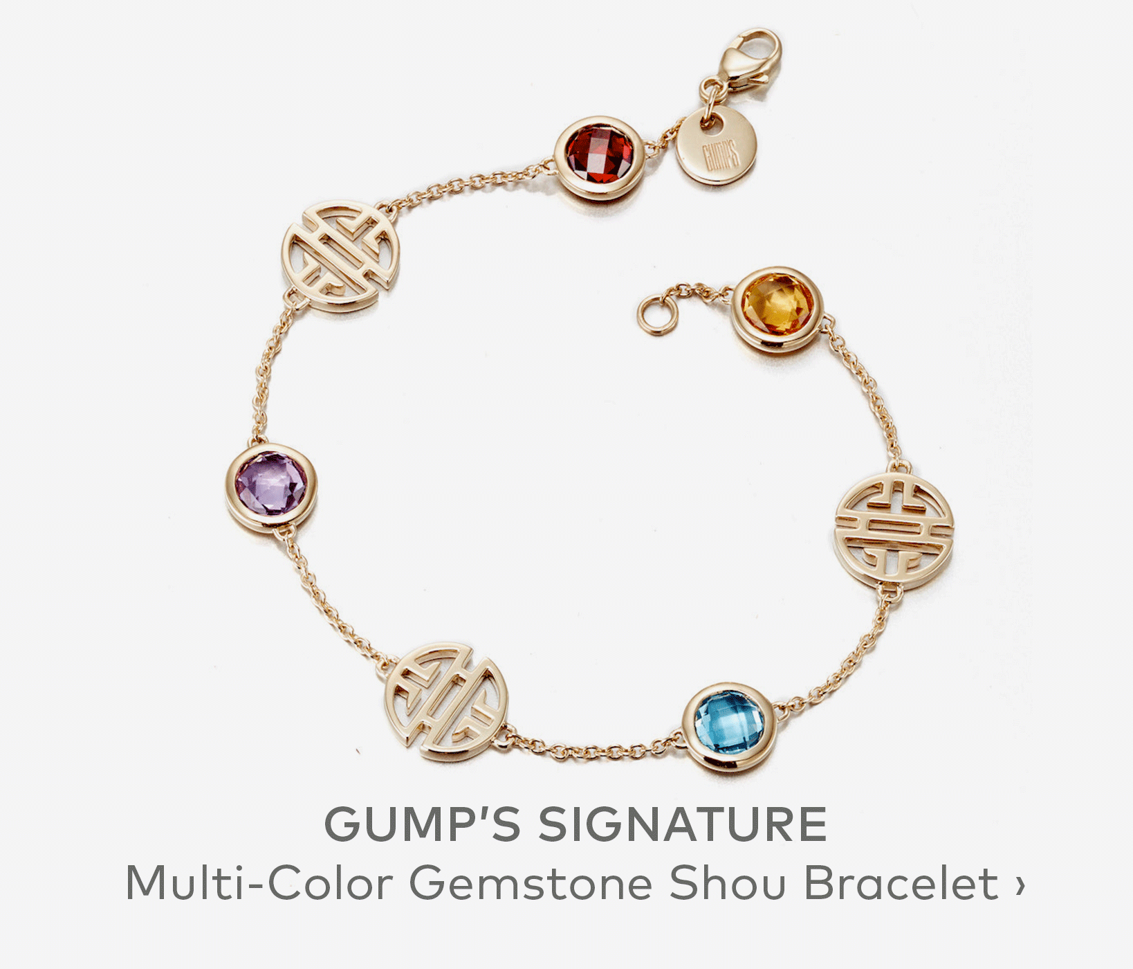 GUMP'S SIGNATURE Multi-Color Gemstone Shou Bracelet