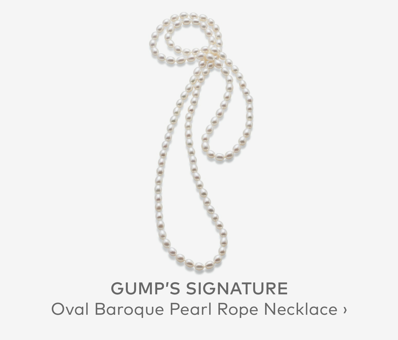 GUMP'S SIGNATURE Oval Baroque Pearl Rope Necklace