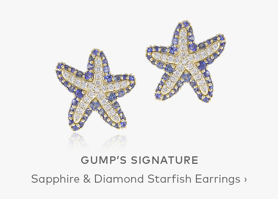 GUMP'S SIGNATURE Sapphire & Diamond Starfish Earrings