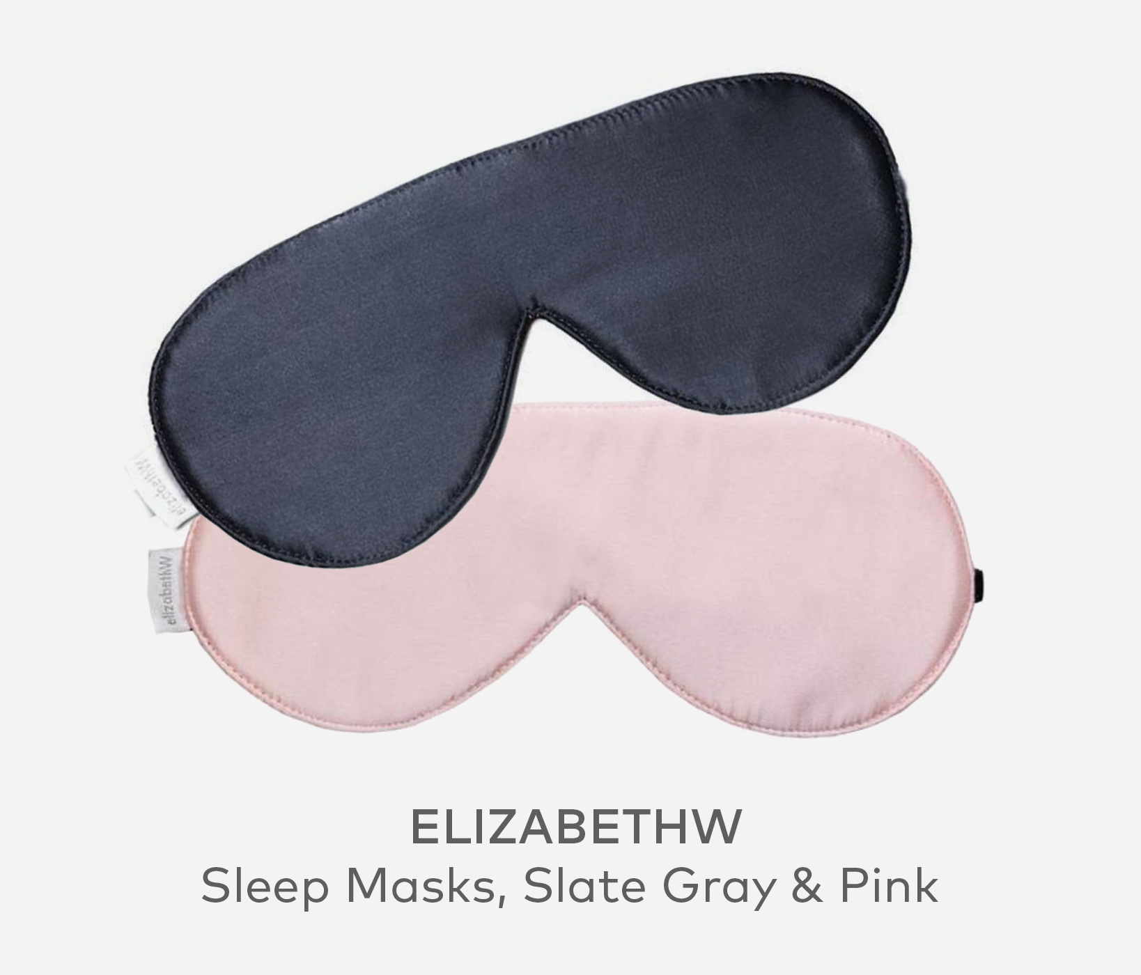 ELIZABETHW Sleep Masks, Slate Gray & Pink