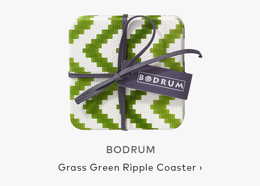 BODRUM Grass Green Ripple Coaster