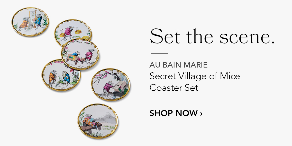 AU BAIN MARIE Secret Village of Mice Coaster Set