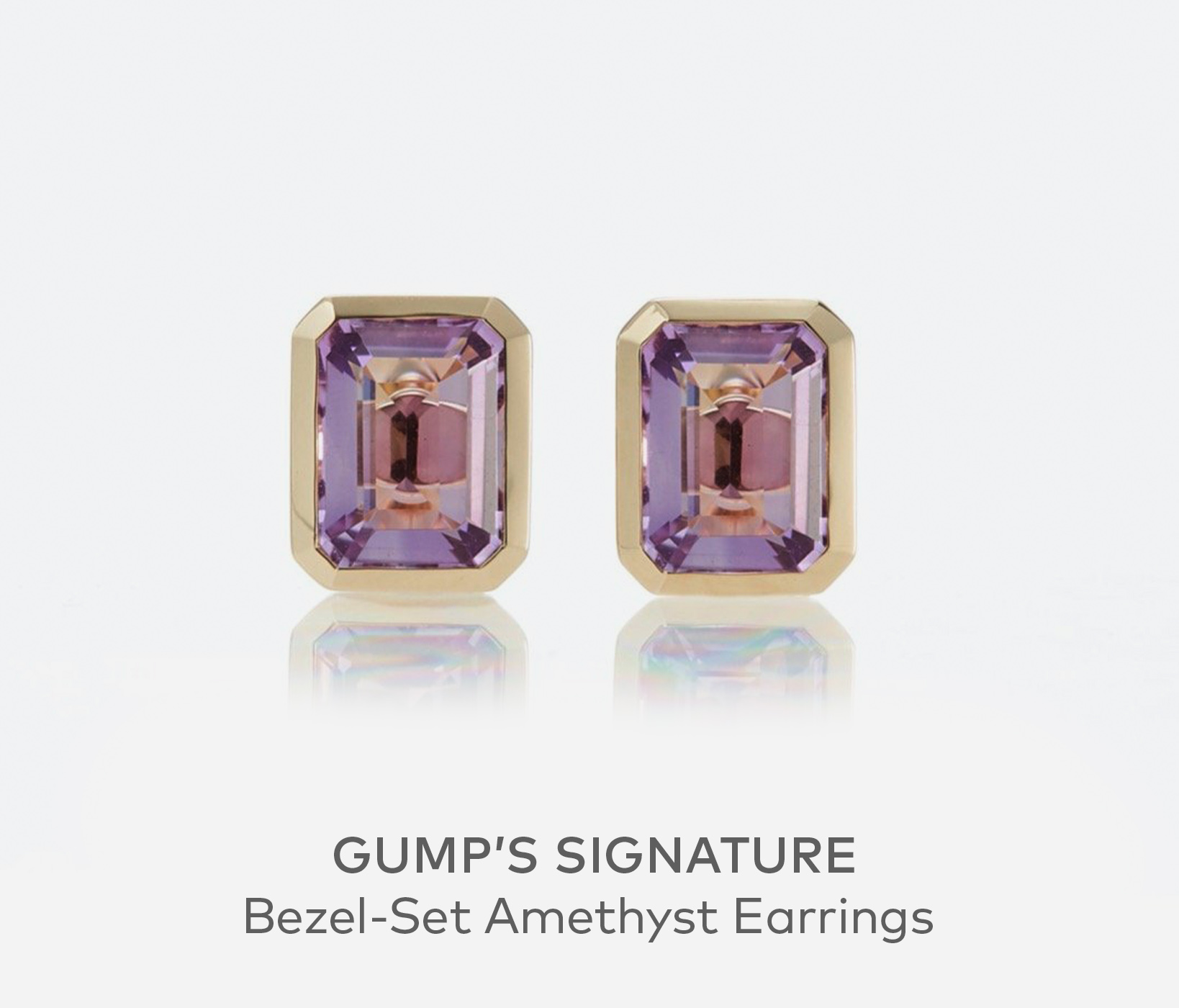 GUMP'S SIGNATURE Bezel-Set Amethyst Earrings