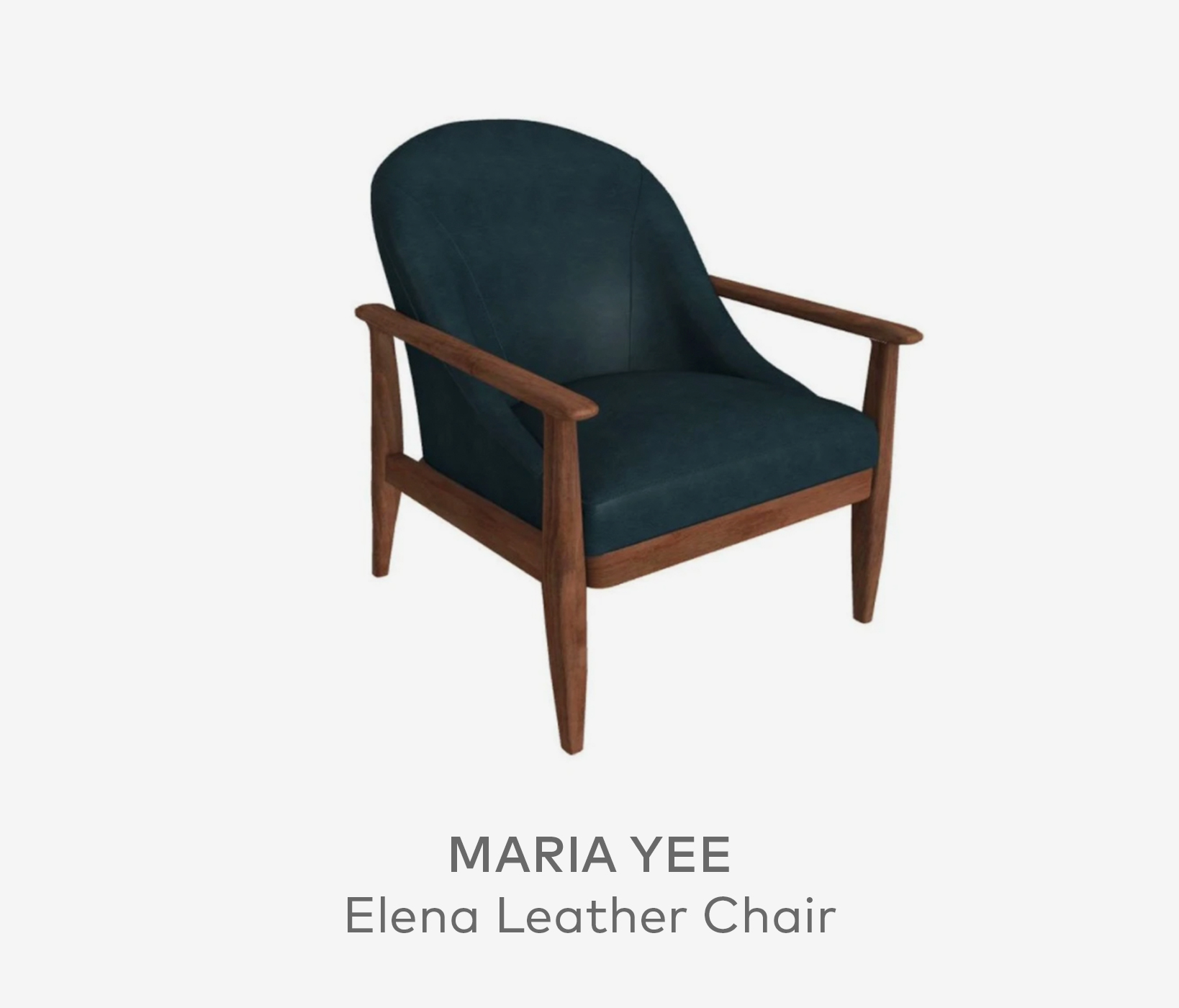MARIA YEE Elena Leather Chair, Azure