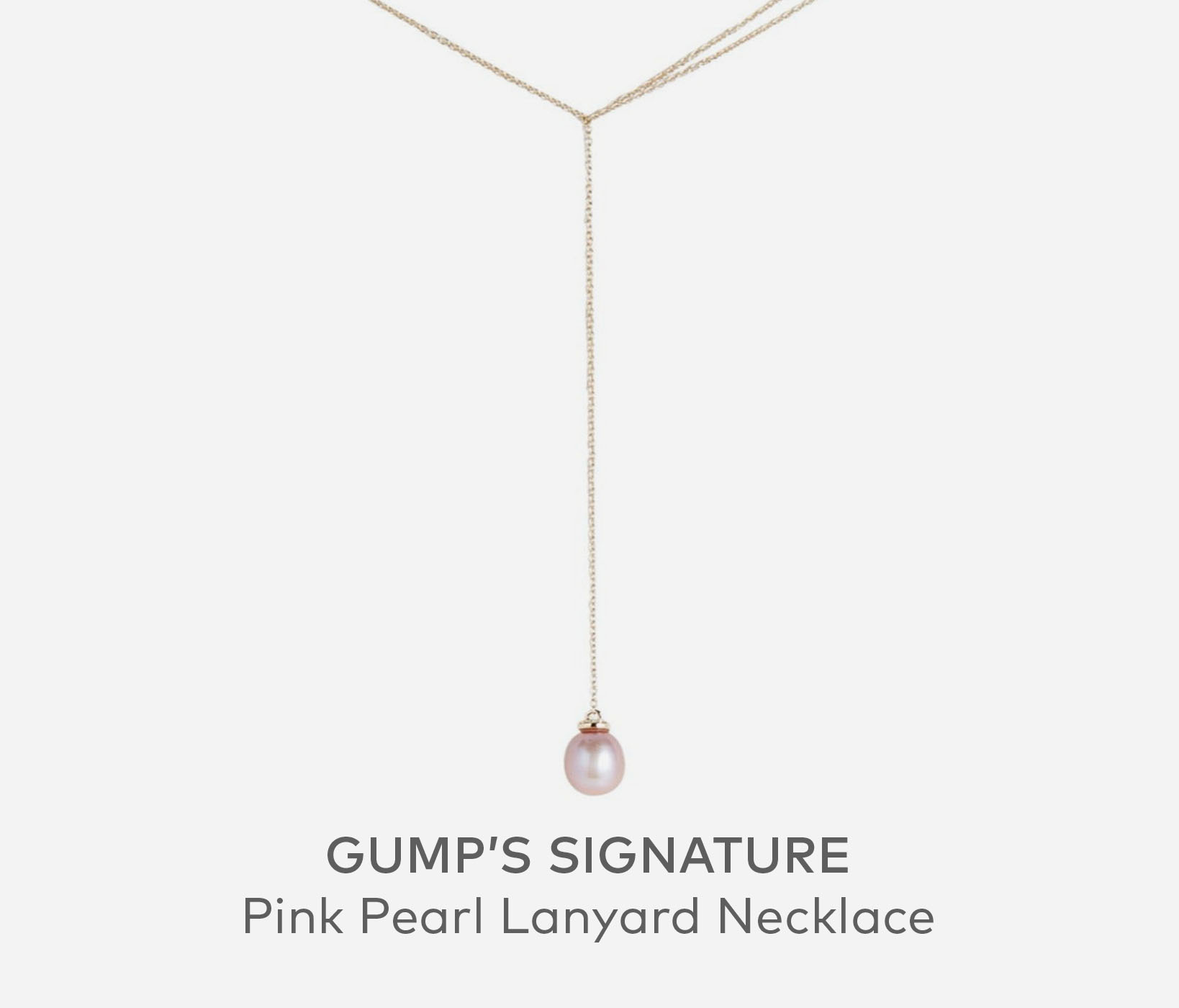Gump's Signature Pink Pearl Lanyard Necklace