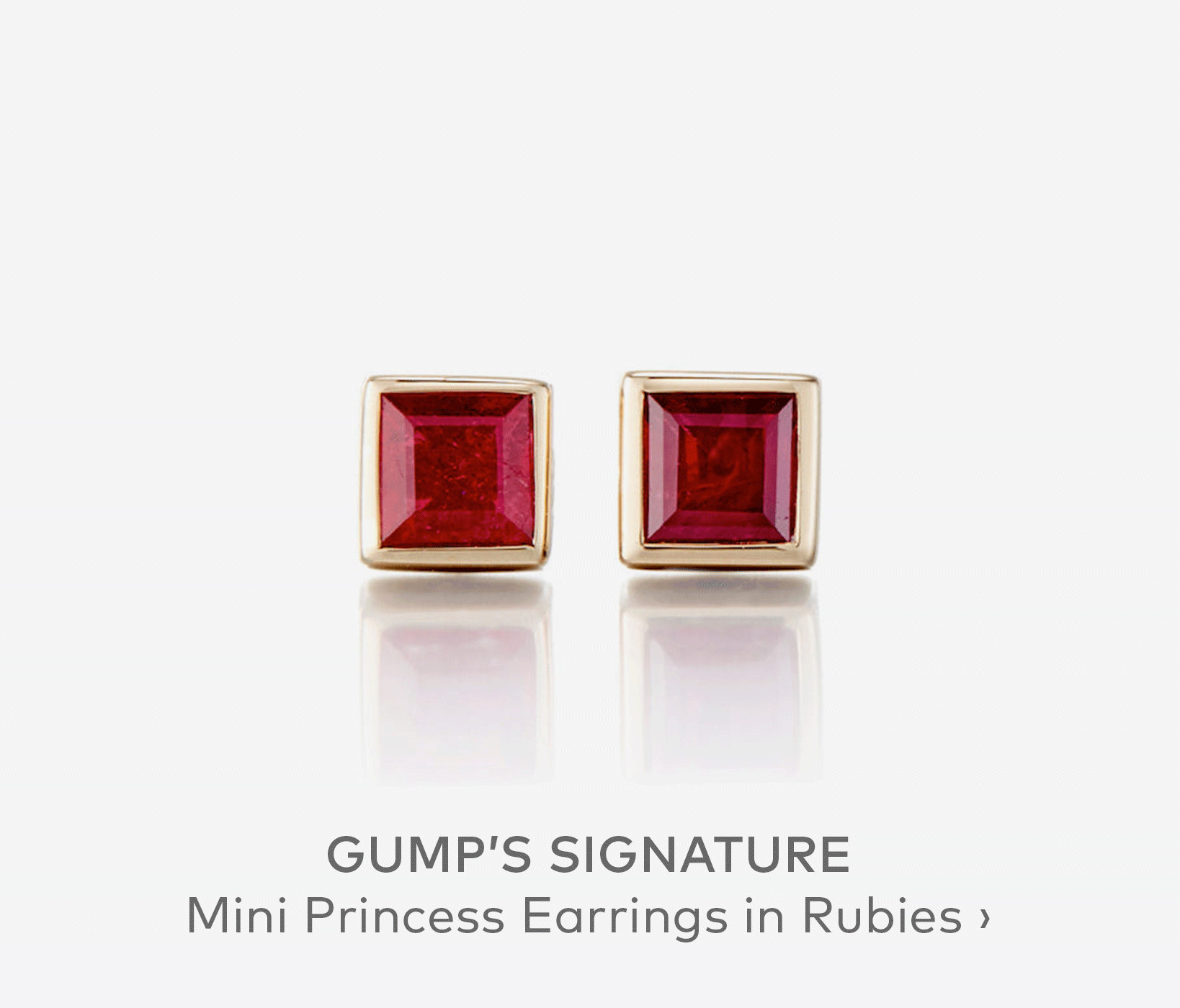 GUMP'S SIGNATURE Mini Princess Earrings in Rubies