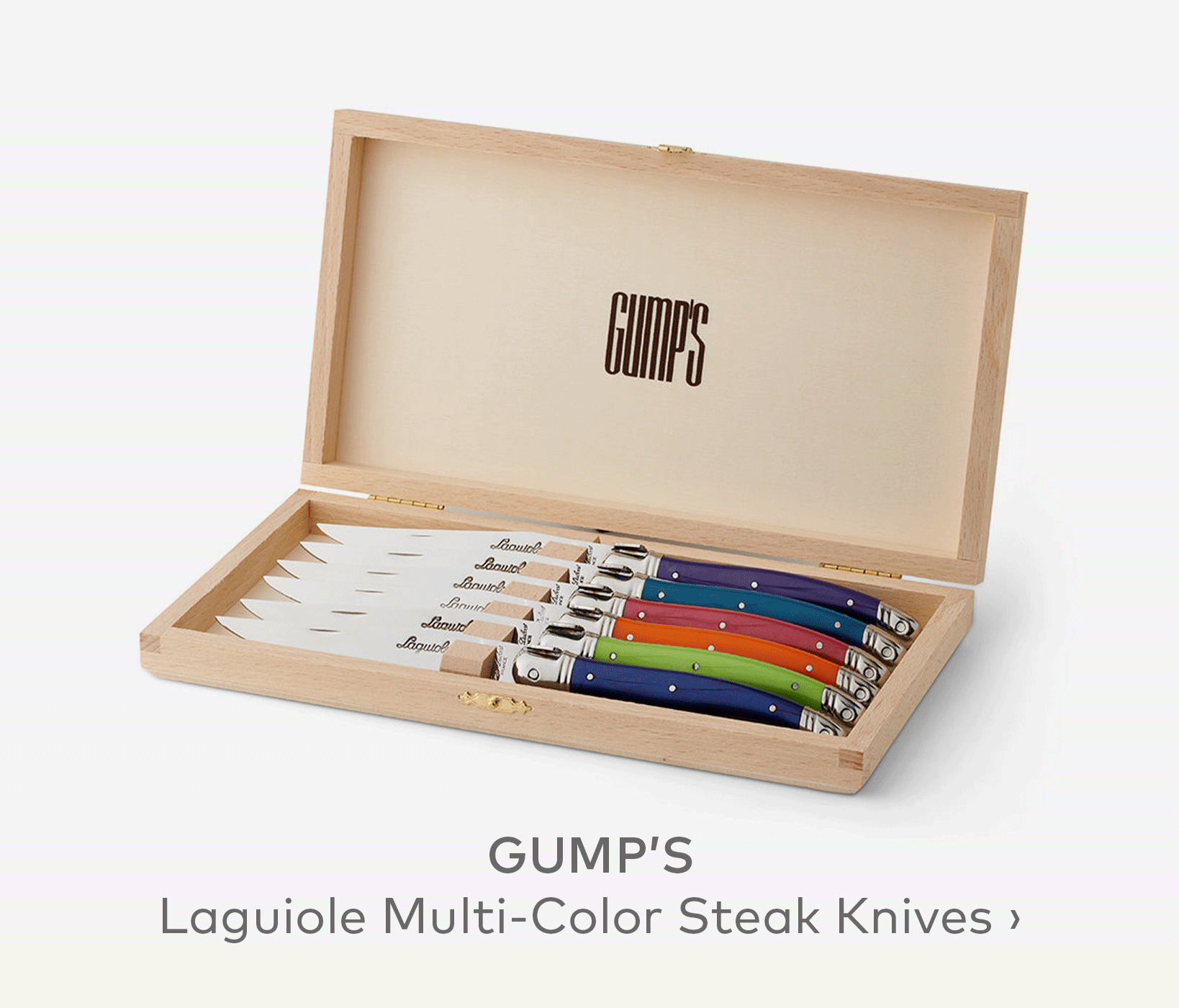 GUMP'S Laguiole Steak Knives, Set of 6 Multi-Color