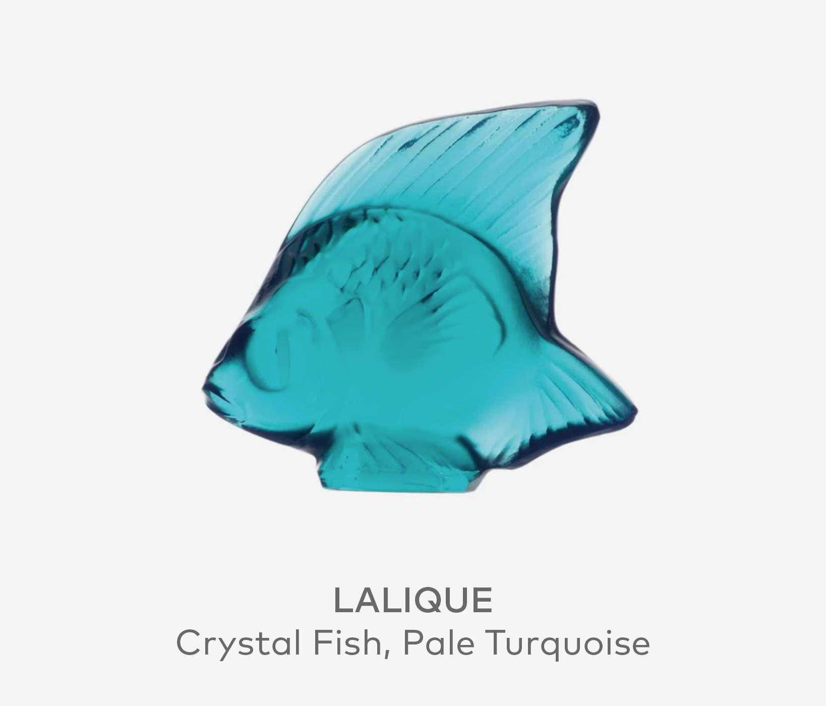 LALIQUE Crystal Fish, Pale Turquoise
