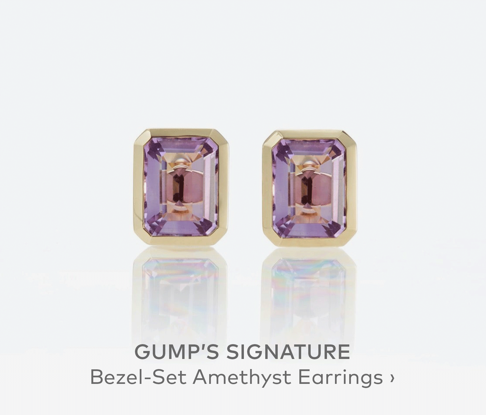GUMP'S SIGNATURE Bezel-Set Amethyst Earrings