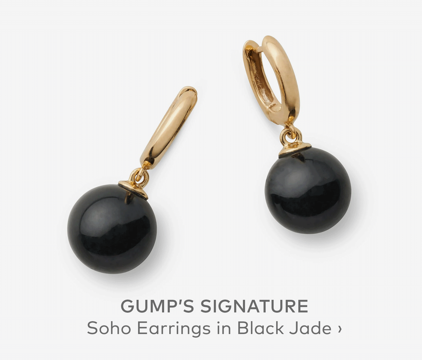 GUMP'S SIGNATURE Soho Earrings in Black Jade