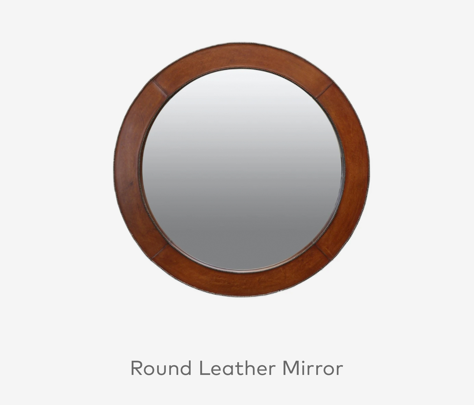 Round Leather Mirror