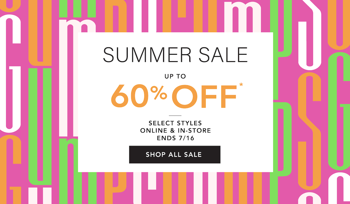 Shop Summer Sale up to 60% Off Select Styles