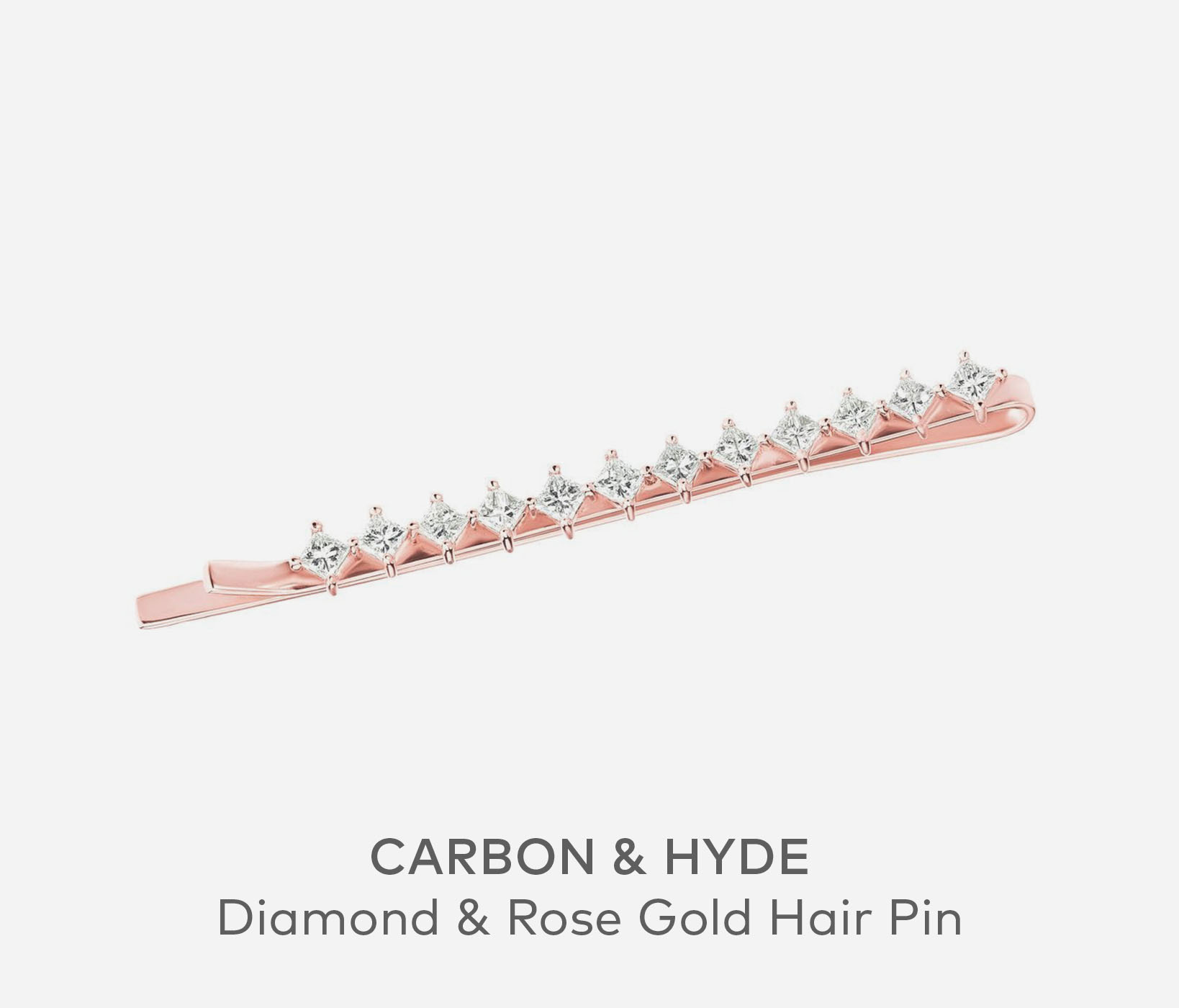 Carbon & Hyde Diamond & Rose Gold Hair Pin
