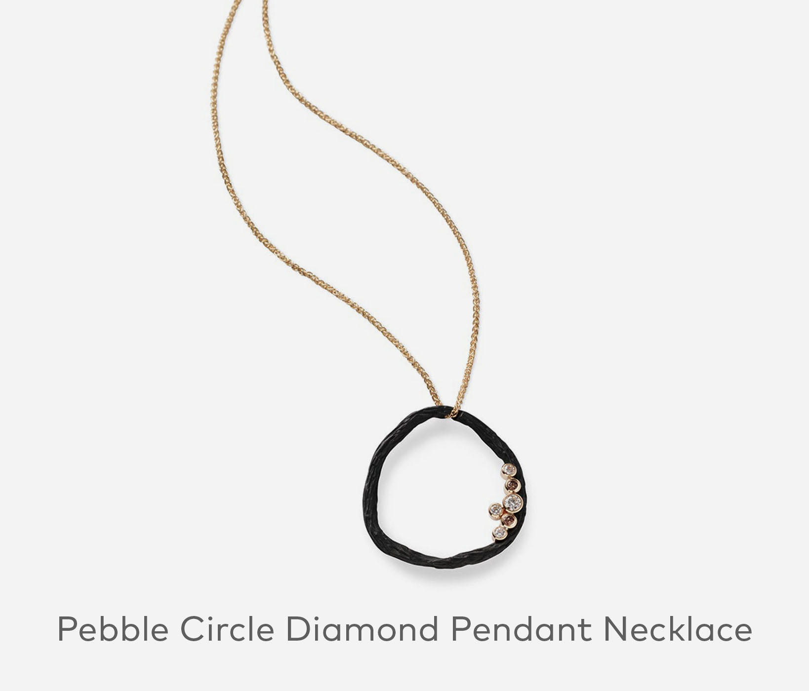 Pebble Circle Diamond Pendant Necklace