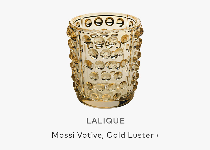LALIQUE Mossi Votive, Gold Luster