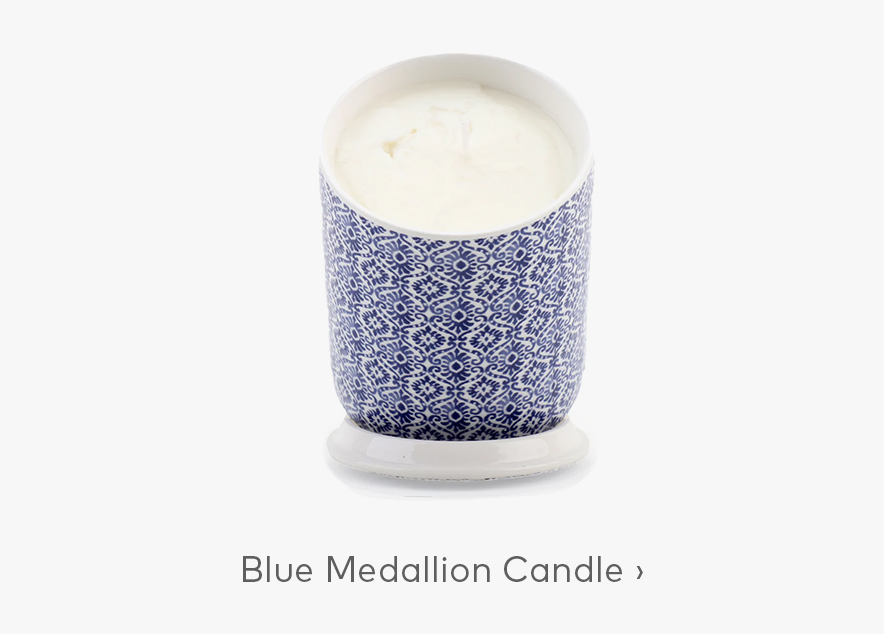 Blue Medallion Candle