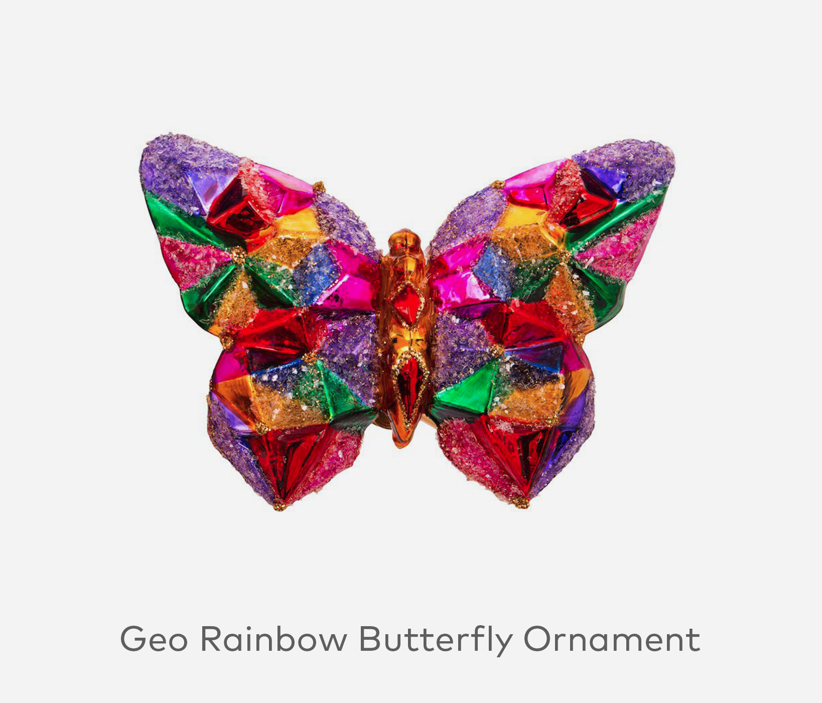 Geo Rainbow Butterfly Ornament