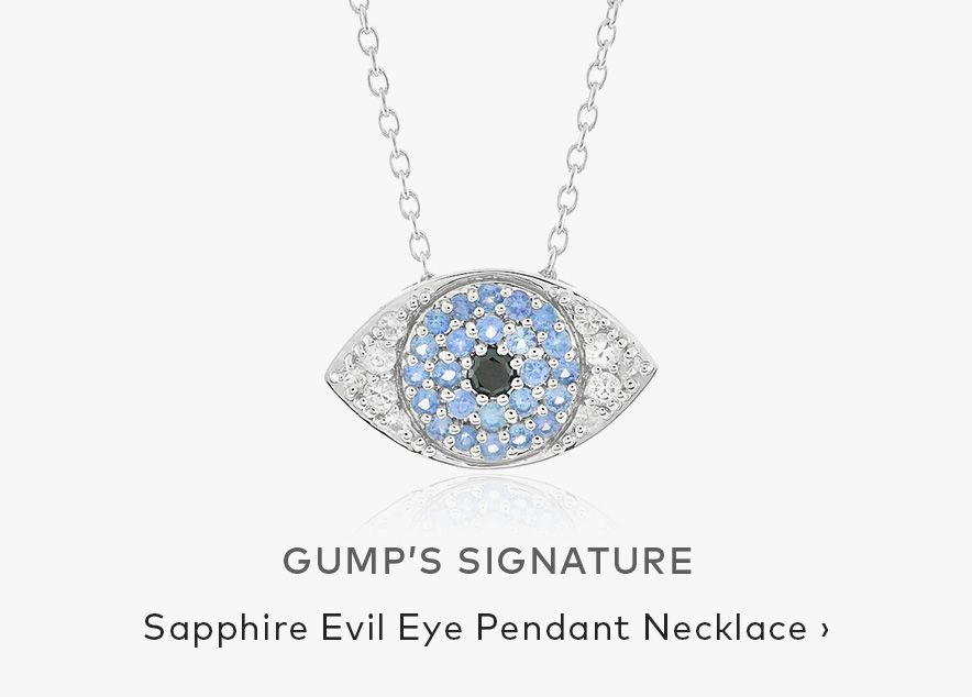 GUMP'S SIGNATURE Sapphire Evil Eye Pendant Necklace