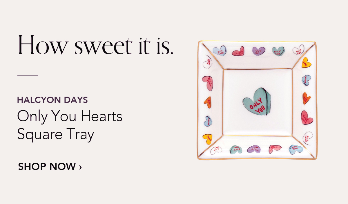 HALCYON DAYS Only You Hearts Square Tray