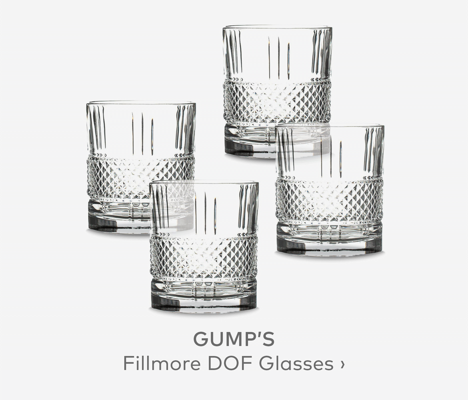 GUMP'S Fillmore DOF Glasses, Set of 4