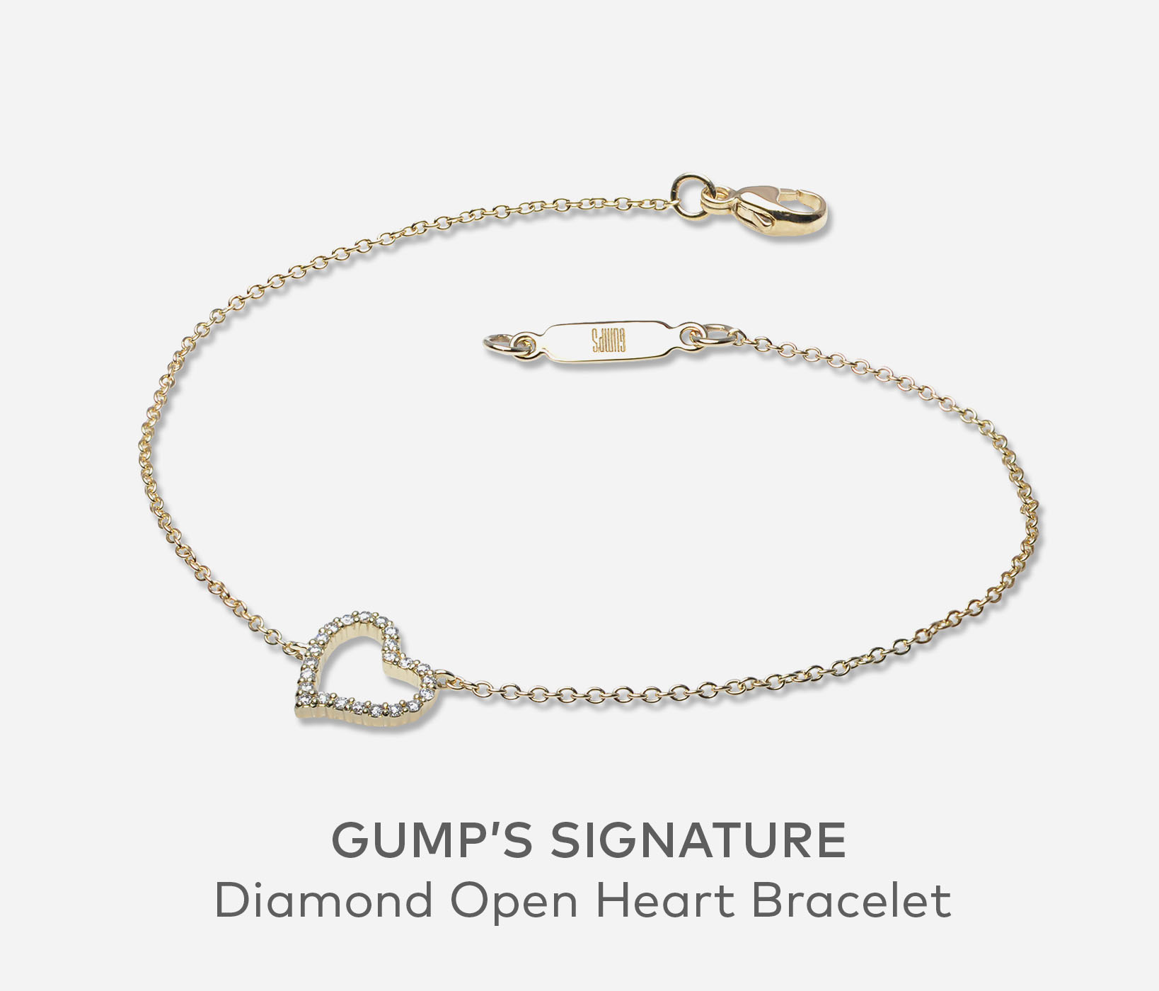 Gump's Signature Diamond Open Heart Bracelet