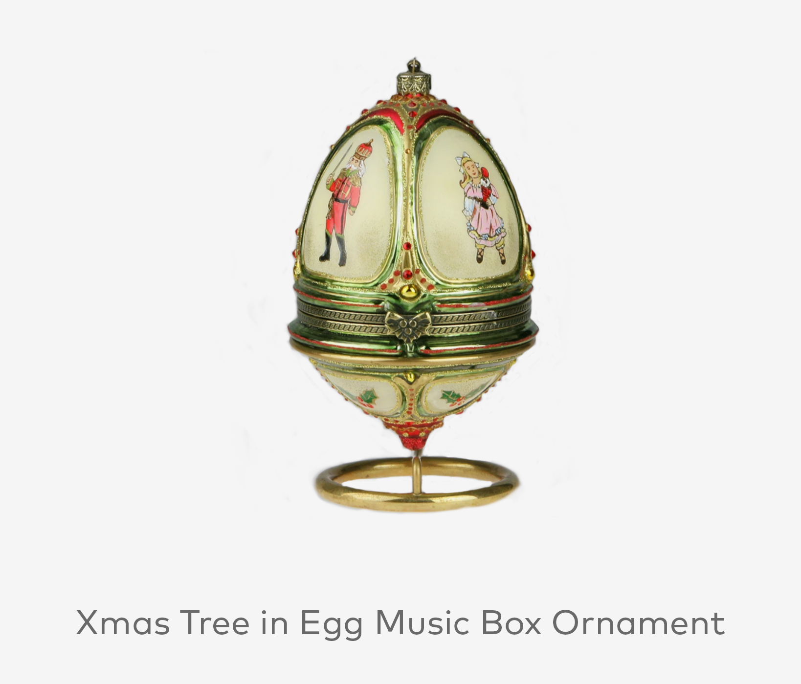 Christmas Tree in Egg Music Box Ornament