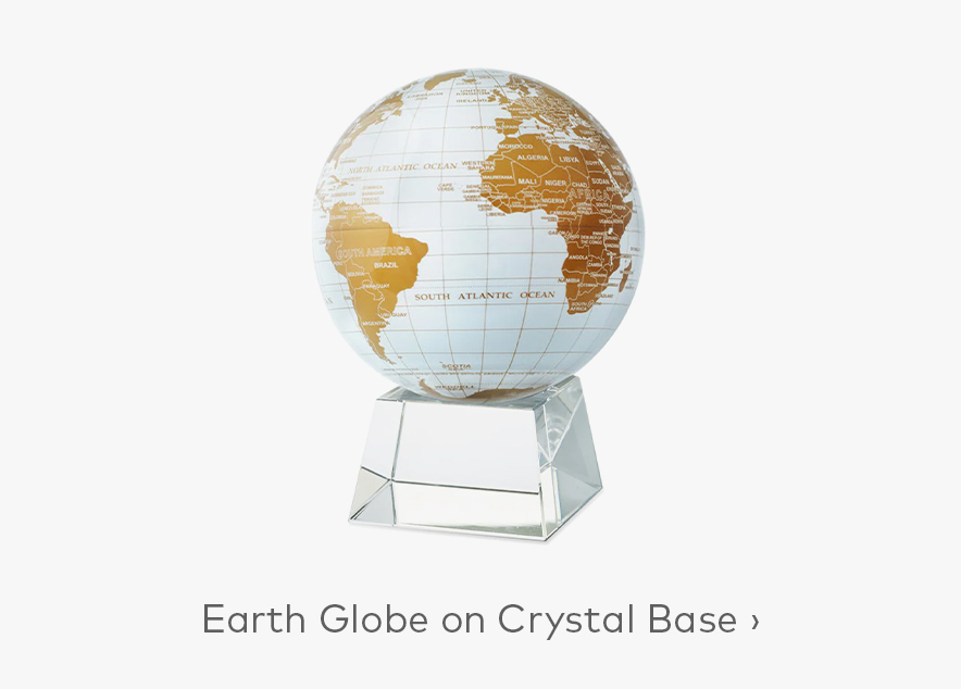 Earth Globe on Crystal Base