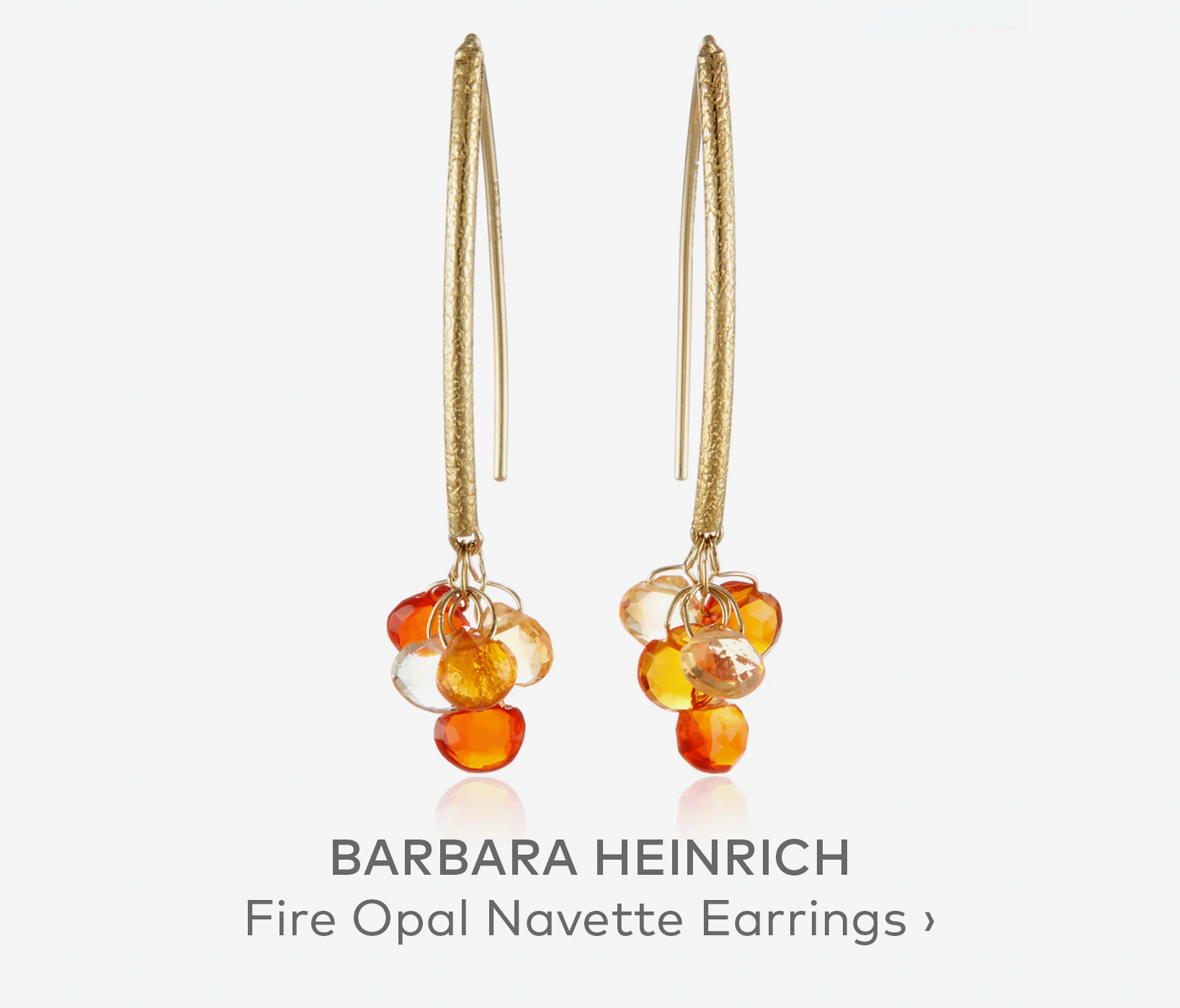 BARBARA HEINRICH Fire Opal Navette Earrings