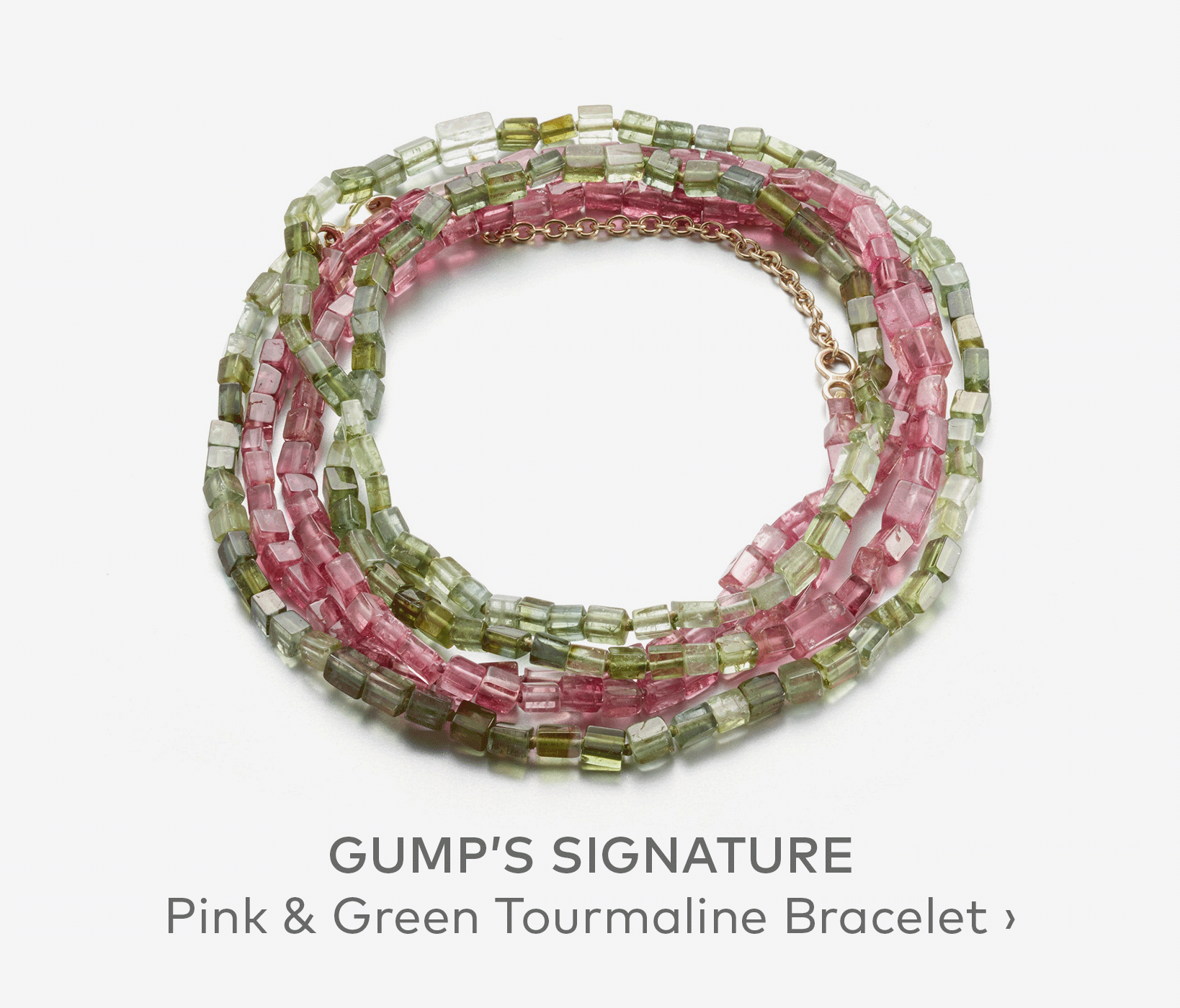 GUMP'S SIGNATURE Pink & Green Tourmaline Wrap Bracelet