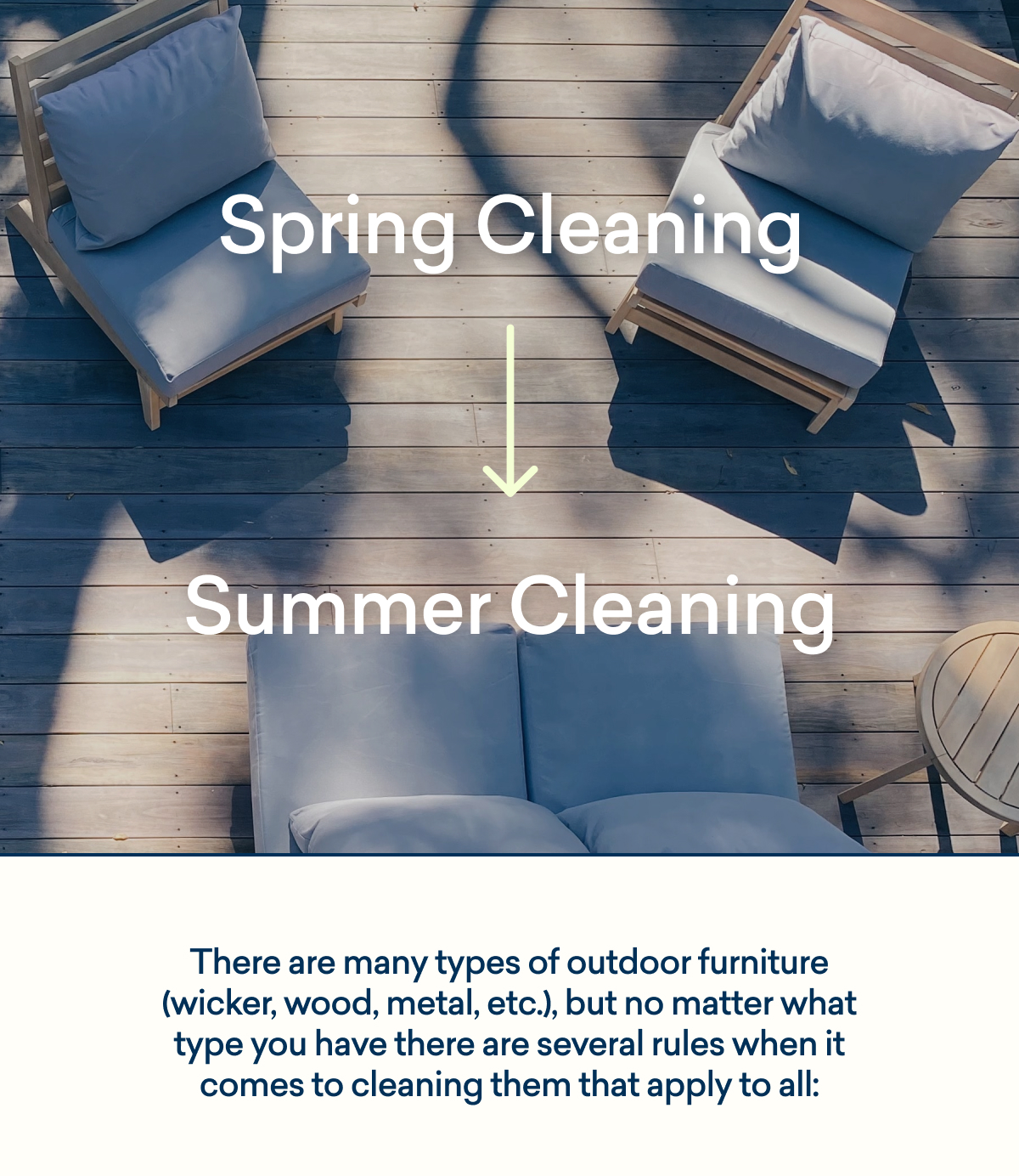 Tips on cleaning outdoor furniture