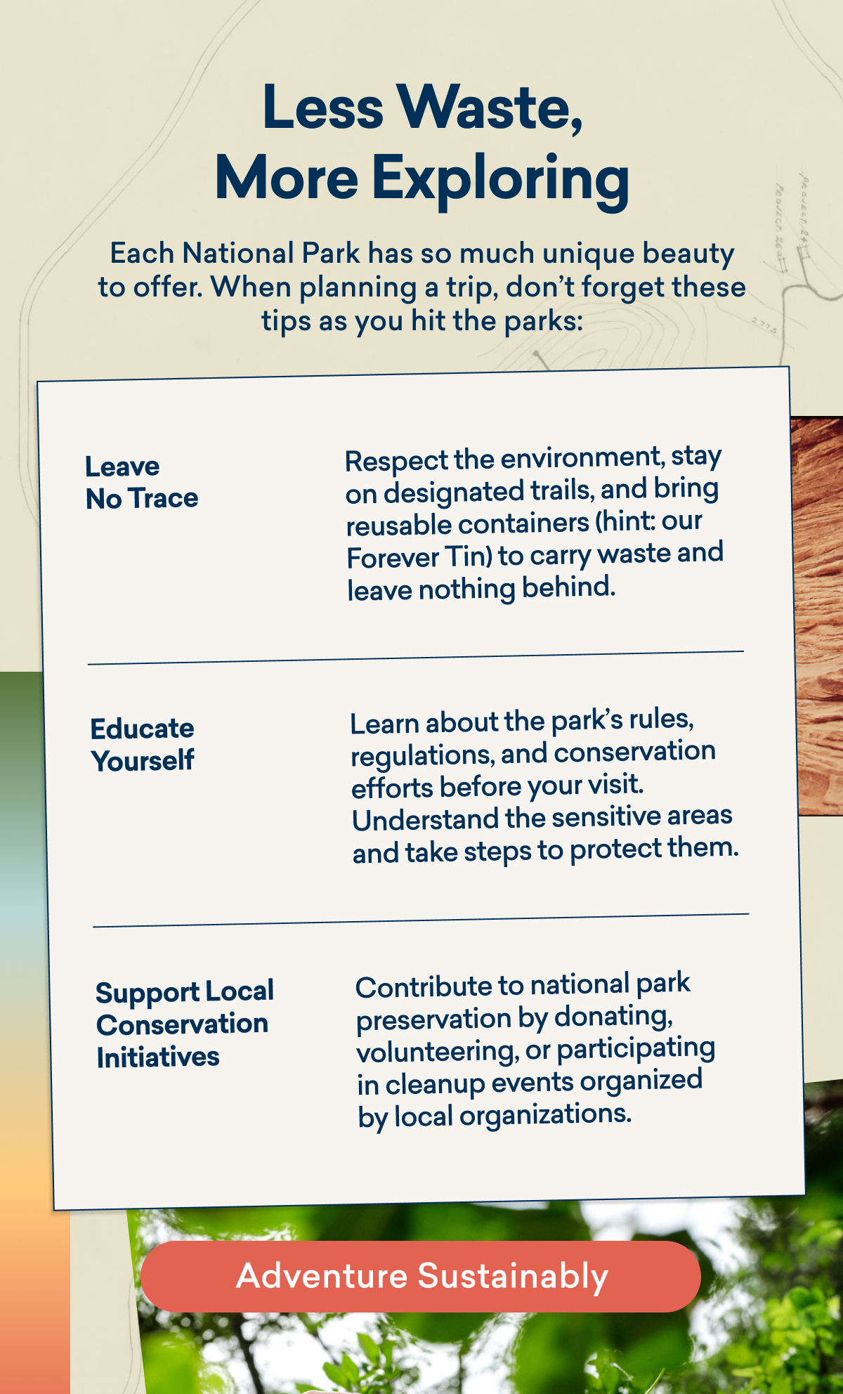 Less waste, more exploring