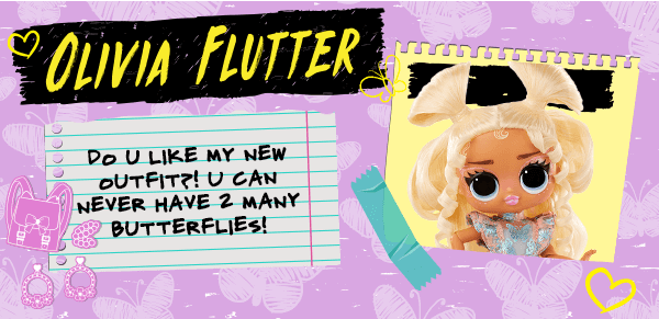 Olivia Flutter: Do U like my new outfit?! U can never have 2 many butterflies!