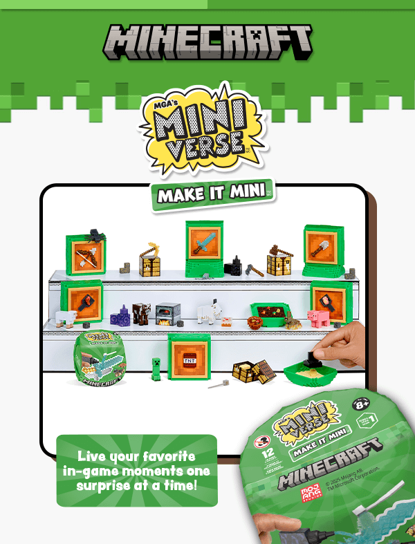 Minecraft. MGA's Miniverse™ Make It Mini™ Live your favorite in-game moments one surprise at a time!