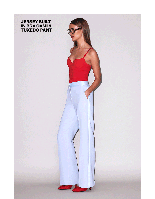 Jersey Built-In Bra Cami & Tuxedo Pant