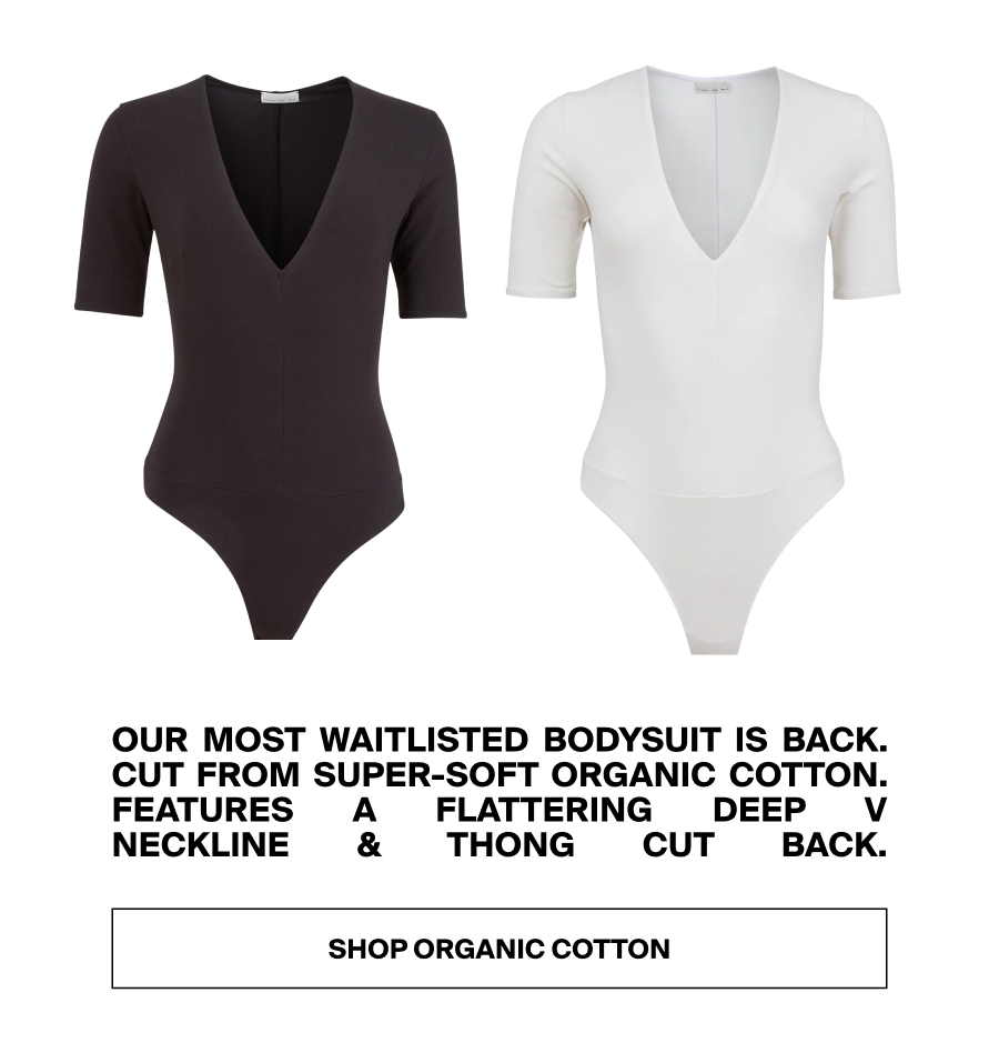 Organic Cotton Deep V Bodysuit