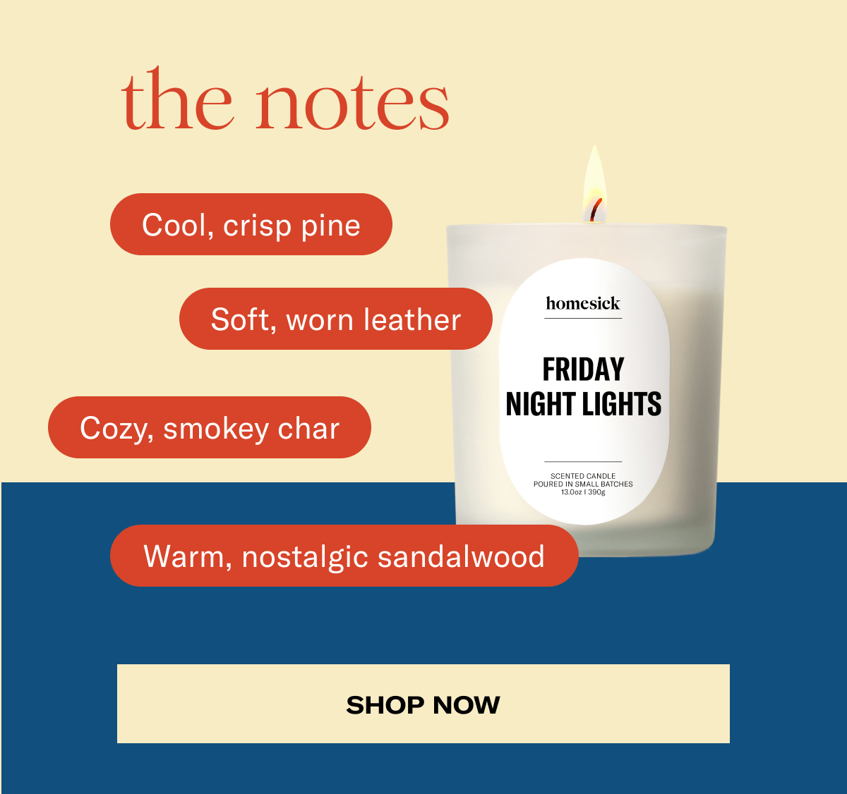 the notes | Cool, crisp pine | Soft, worn leather | Cozy, smoky char | Warm, nostalgic sandalwood | Shop Now