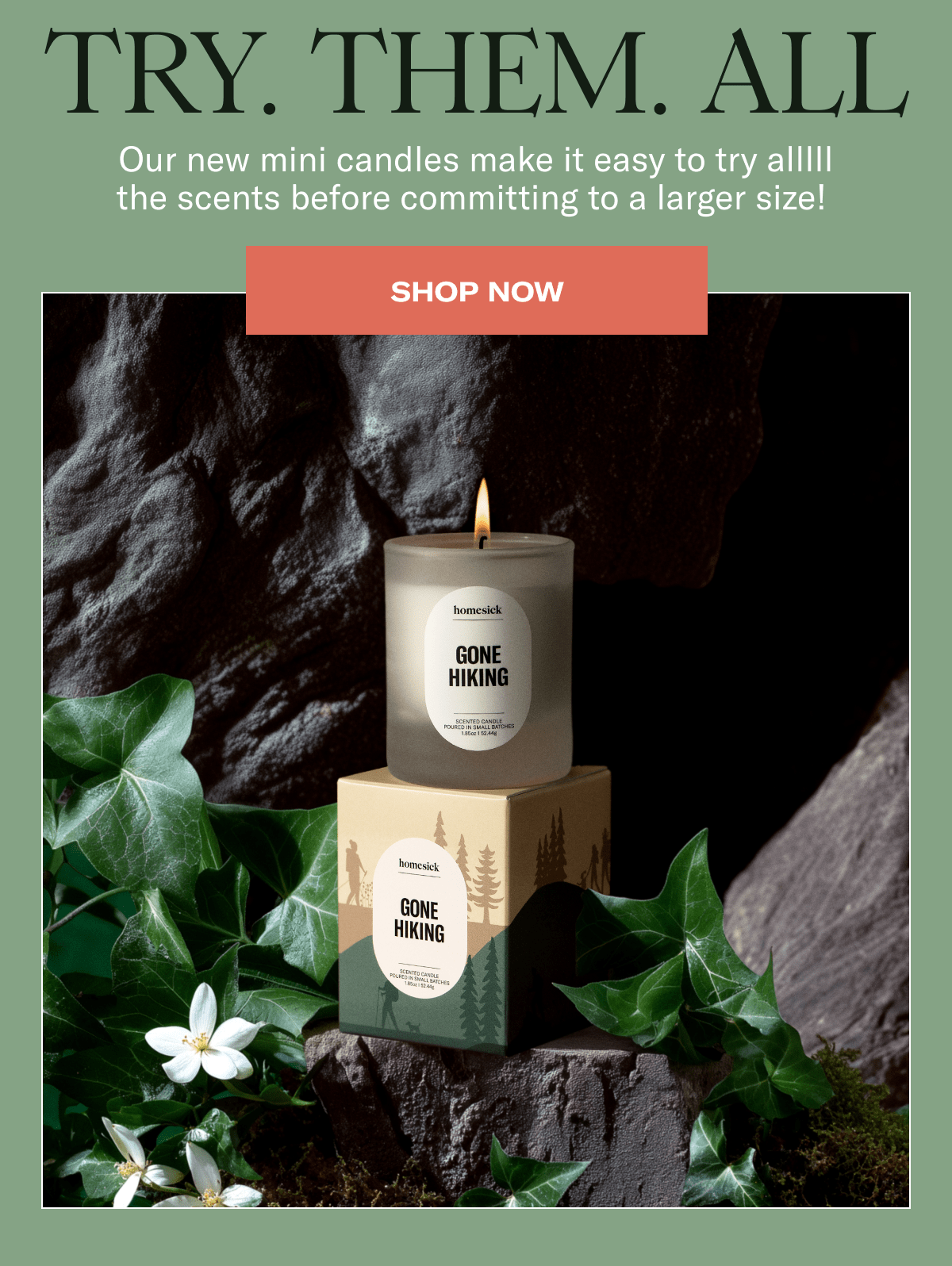 TRY. THEM. ALL | Our new mini candles make it easy to try allll the scents before committing to a large size! | Shop Now