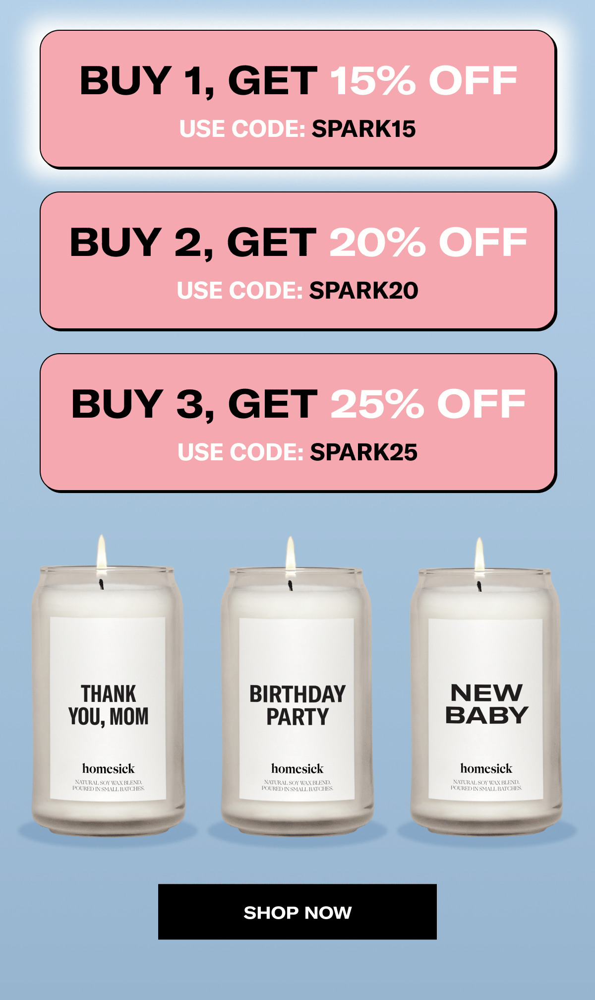 Buy 1, get 15% off | Use code: SPARK15 | Buy 2, get 20% off | Use code: SPARK20 | Buy 3, get 25% off | Use code: SPARK25 | Shop now
