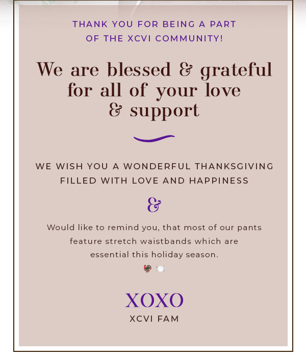 Thank you for being a part of the XCVI community