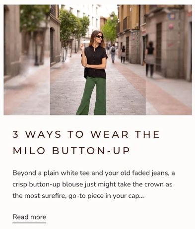 3 WAYS TO WEAR THE MILO BUTTON-UP