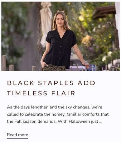 BLACK STAPLES ADD TIMELESS FLAIR