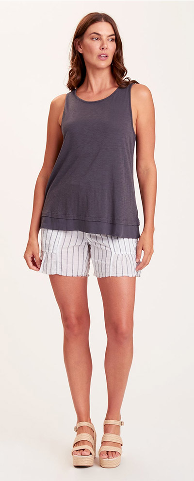 Striped Jocia Short in White