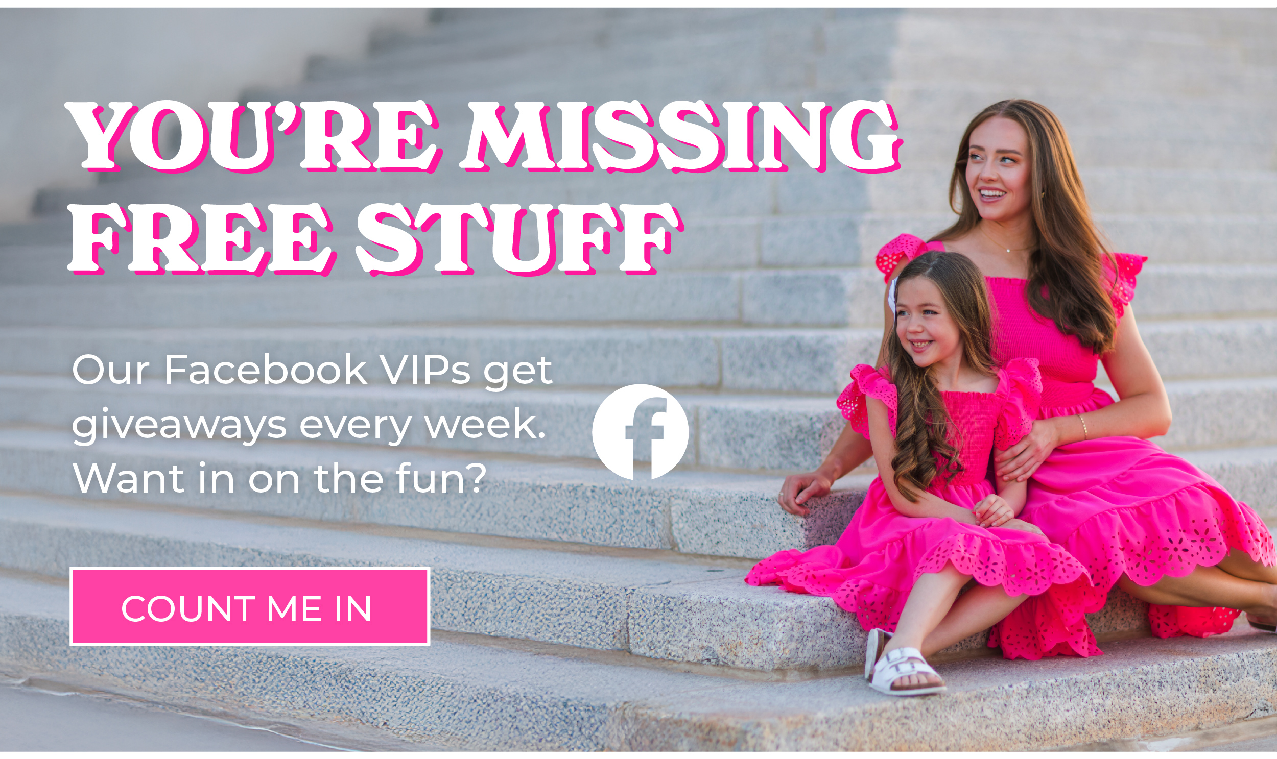 Join our VIP Facebook group to get access to our weekly giveaways!