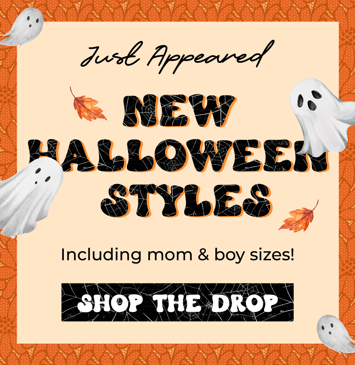 Just appeared! New Halloween Styles - including mom & boy sizes! Shop now!
