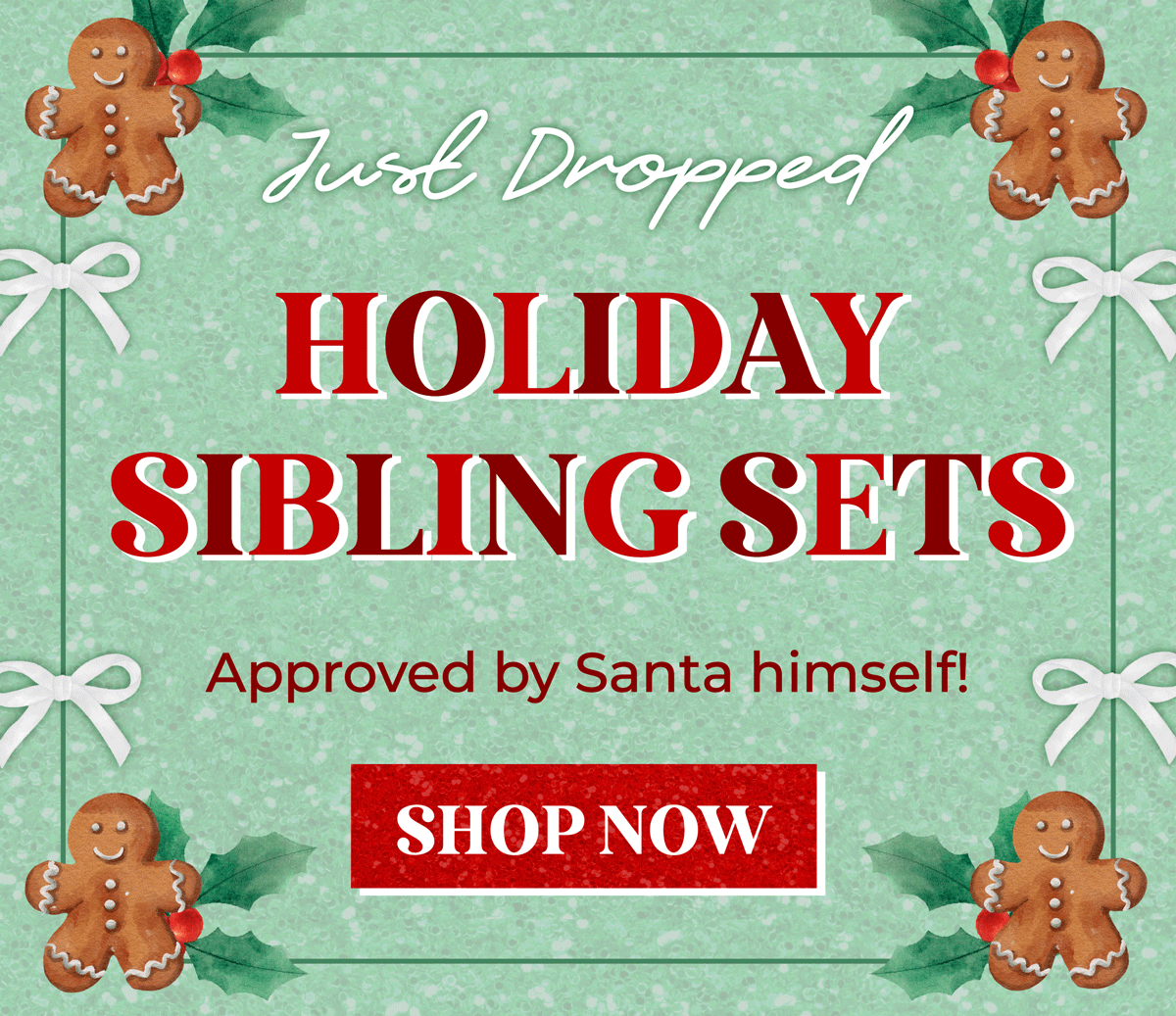 Just dropped: Holiday Sibling Sets! Approved by Santa himself. Shop now!